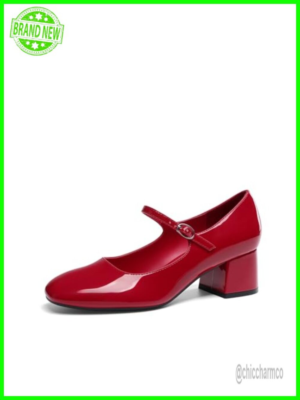 Women's Mary Jane Pumps Chunky Block Heel Faux Leather